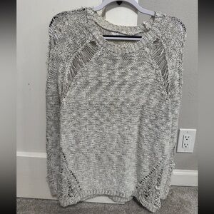 Lush Textured Gray Women's Sweater
